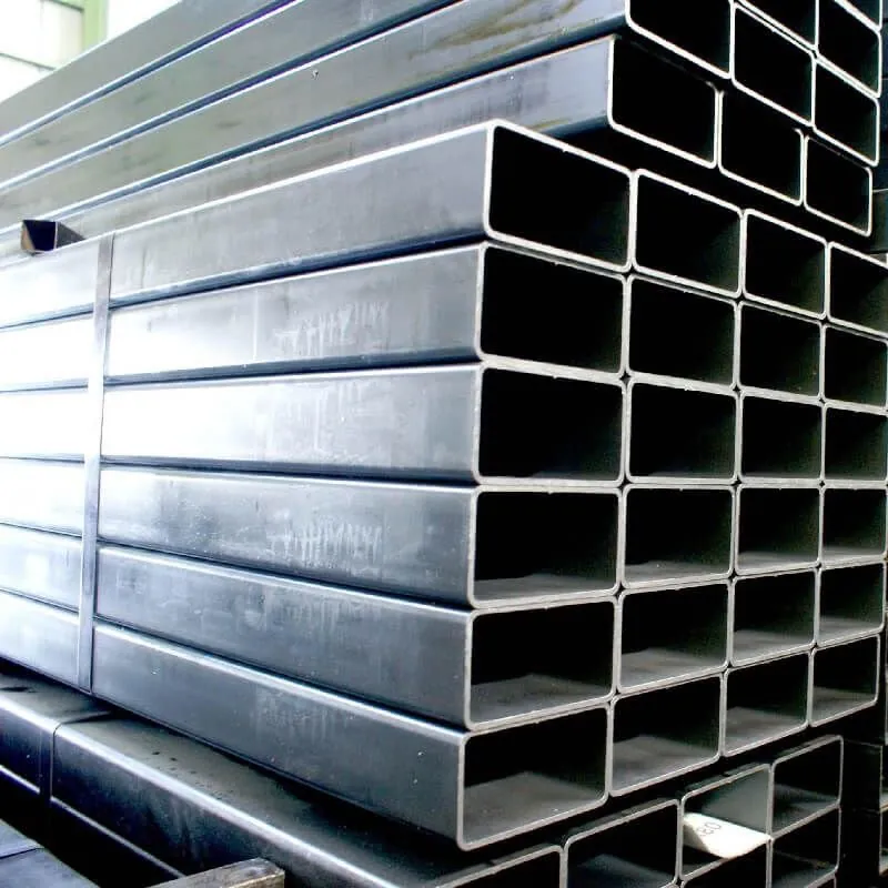 Stacked steel square hollow section pipes